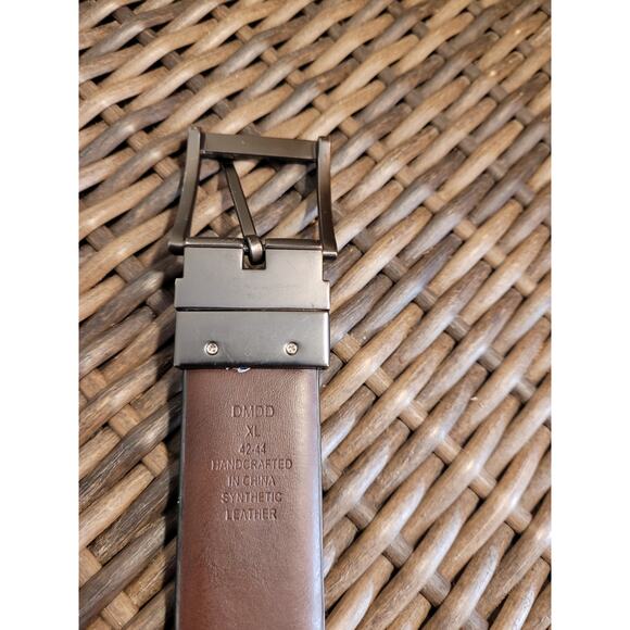 Kenneth Cole Reversible Belt XL Brown Black Chrome Buckle Classic Neutral 49" - Picture 5 of 9